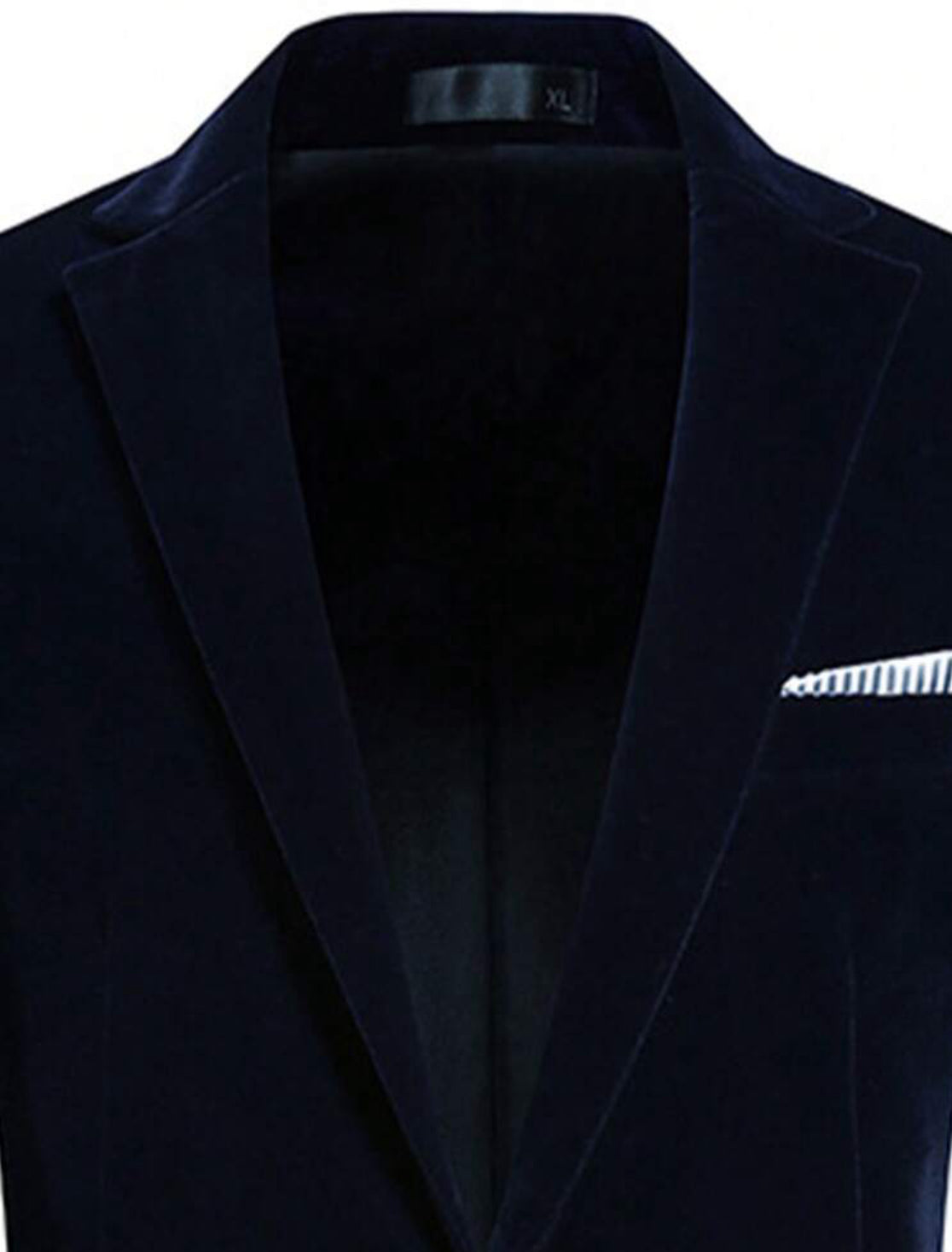 Blazer en velour Bleu de Nuit pour Homme 1 bouton