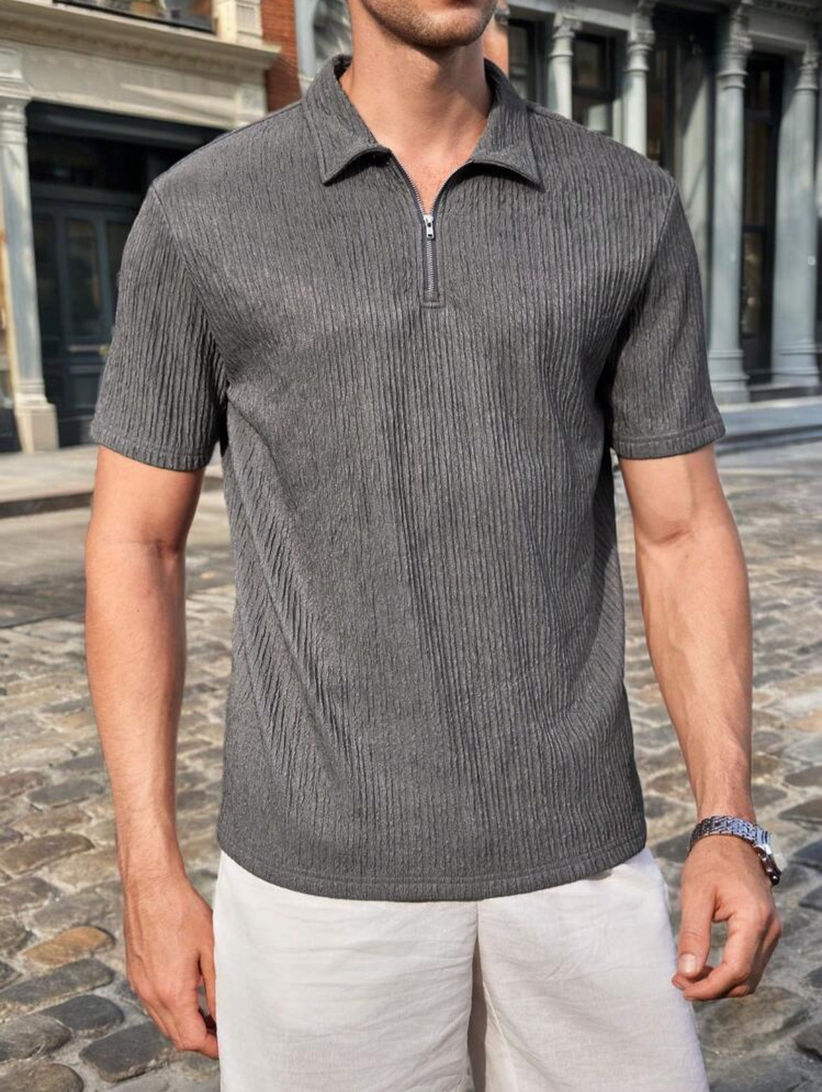 Chemise polo à manches courtes décontractée