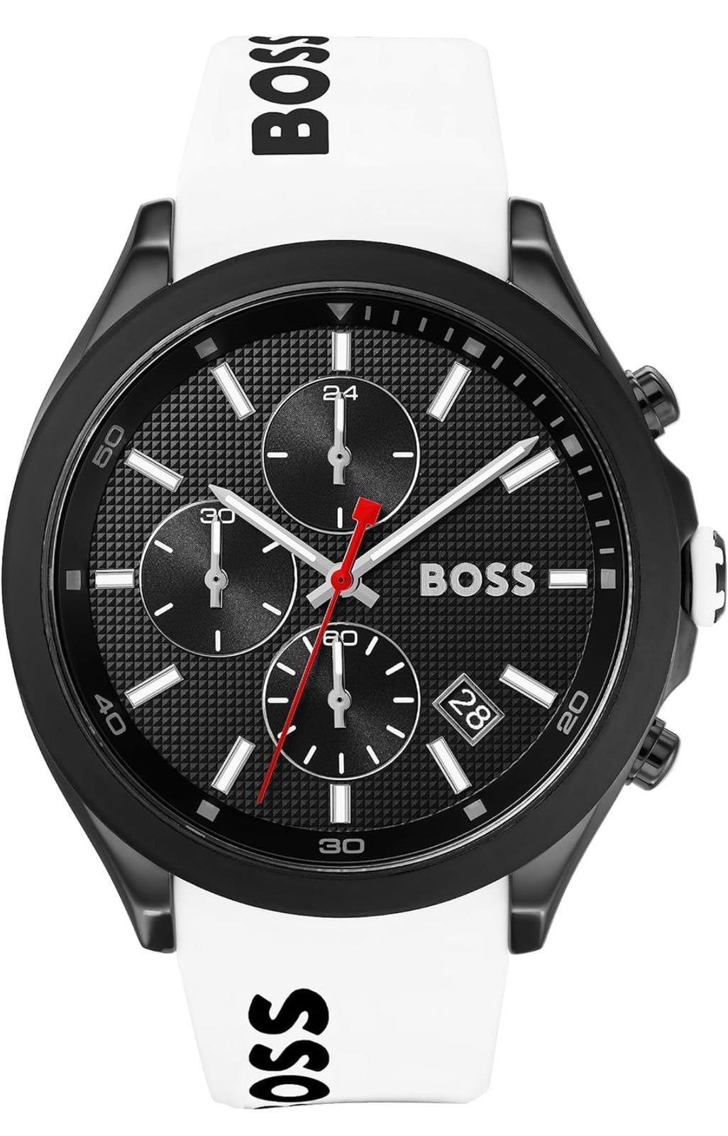 Montre BOSS pour Homme, Chronographe à Quartz Collection Velocity avec Bracelet en Silicone