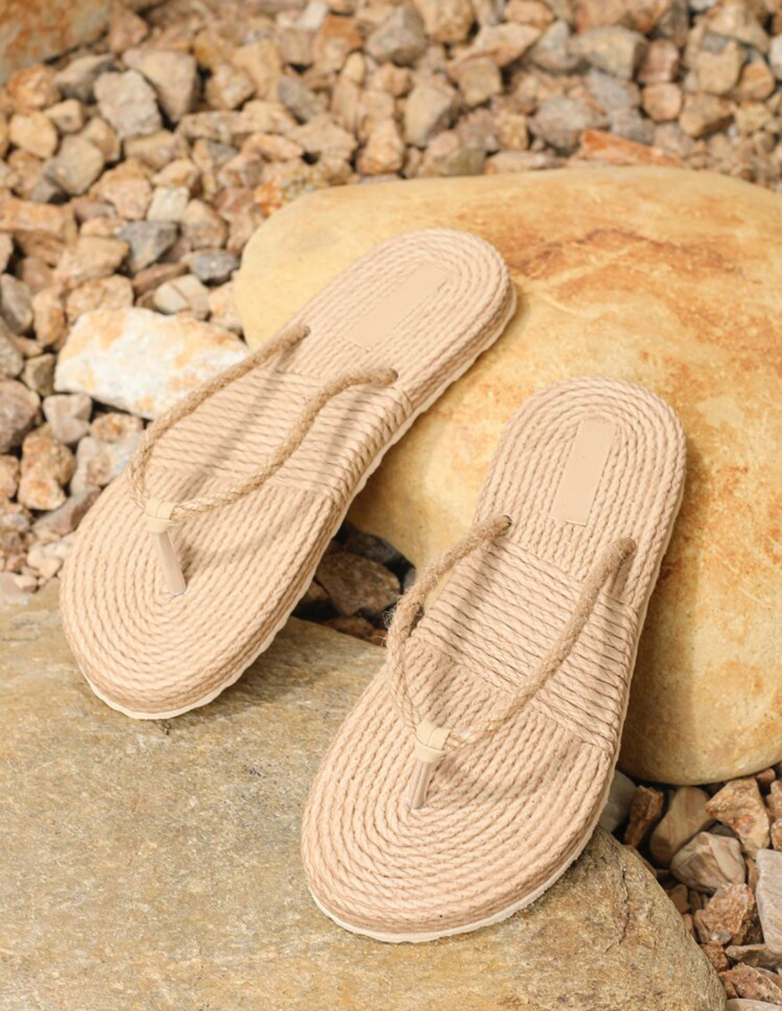 sandales plates en lin pour femmes