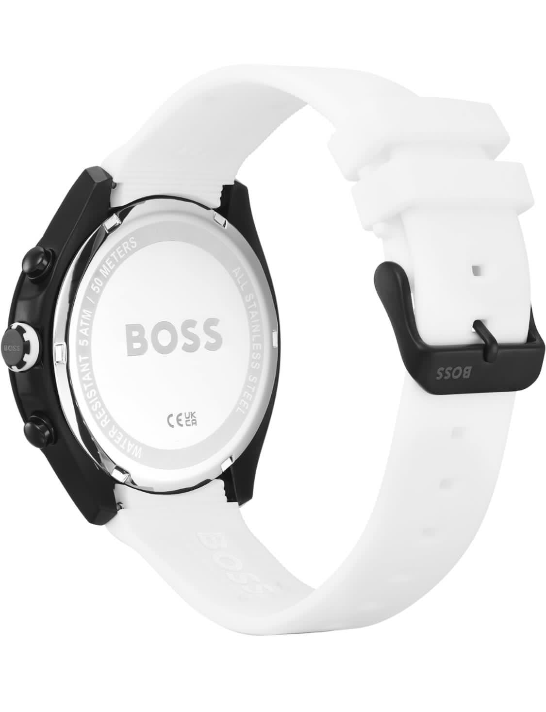 Montre BOSS pour Homme, Chronographe à Quartz Collection Velocity avec Bracelet en Silicone