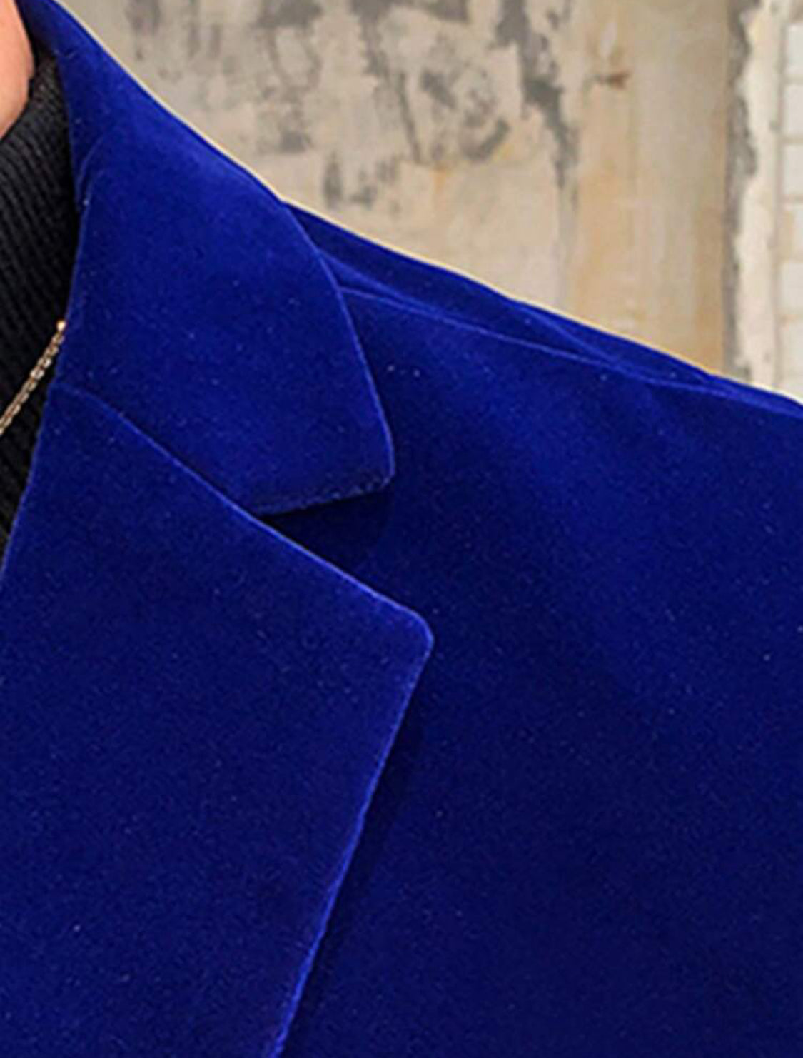 Blazer en velour Bleu pour Homme 1 bouton