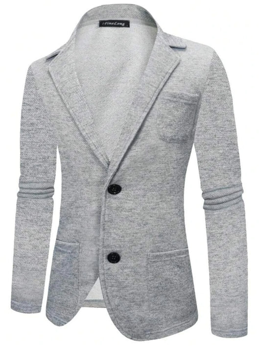 Blazer à simple boutonnage avec poches et poches teintées pour hommes