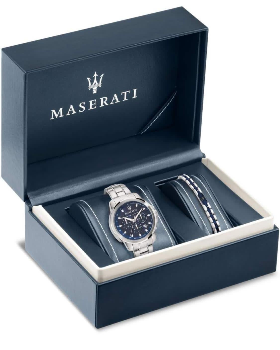 Montre Maserati Successo pour Homme, Chronographe, et Bracelet en Acier, PVD Bleu